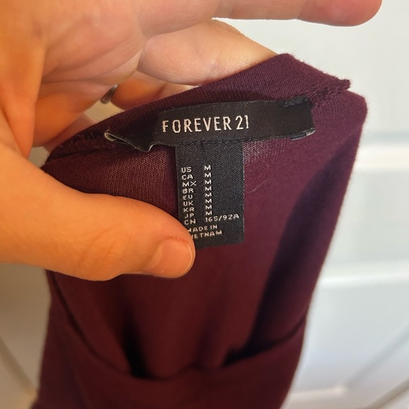 Casual Burgundy tshirt Dress with White Stripes baseball style - Picture 3 of 3